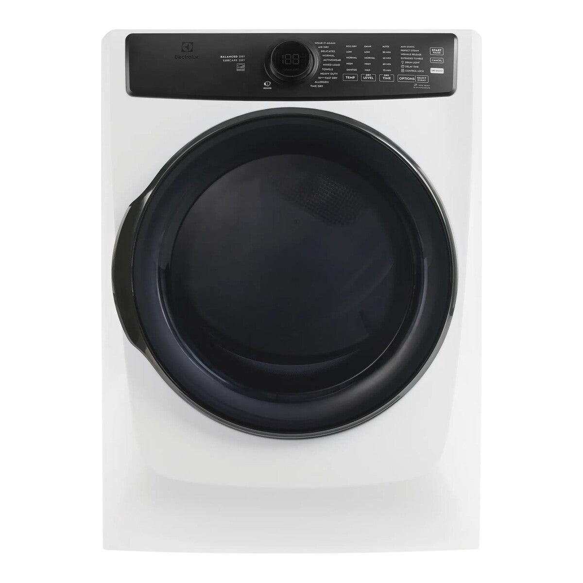 Electrolux Front Load Perfect Steam Electric Dryer with Balanced Dry and Instant Refresh – 8.0 cu. ft. - Matte White