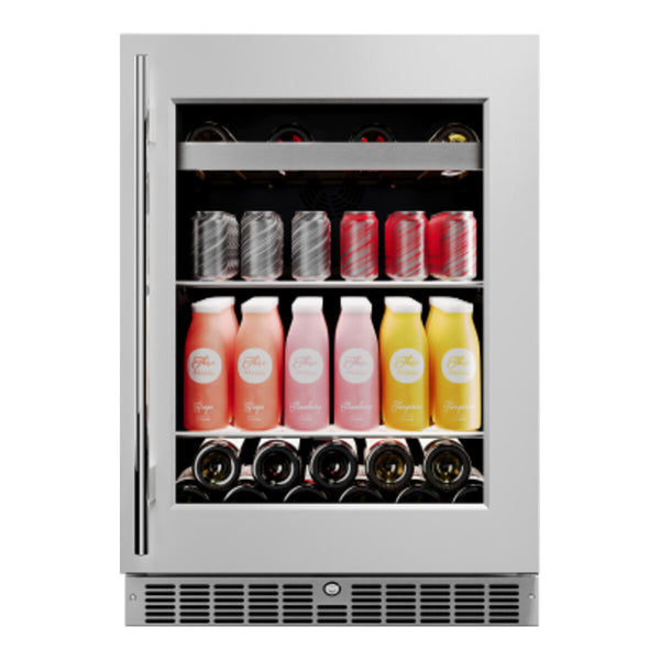 Element Cellara by Element 24 in., 7 Bottle and 115 Can Single Zone Wine and Beverage Cooler - EBS24BES - Stainless Steel