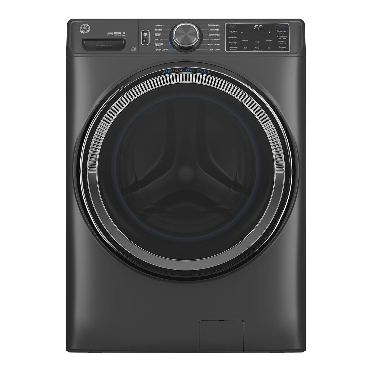 GE ENERGY STAR 5.0 cu. ft. Capacity Smart Front Load Steam Washer with SmartDispense UltraFresh Vent System with OdorBlock and Steam - Carbon Graphite