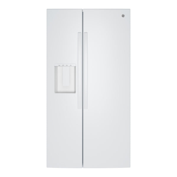GE 27.9 cu. ft. Side-By-Side Refrigerator with Extra Tall Dispenser and In-Door Icemaker - White