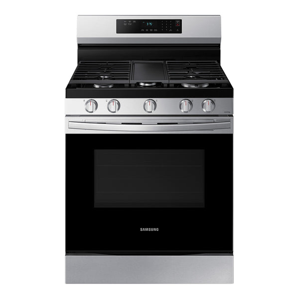 Samsung 6.0 cu. ft. Smart Freestanding Gas Range with 18K BTU Dual Power Burner & Self Clean in Stainless Steel