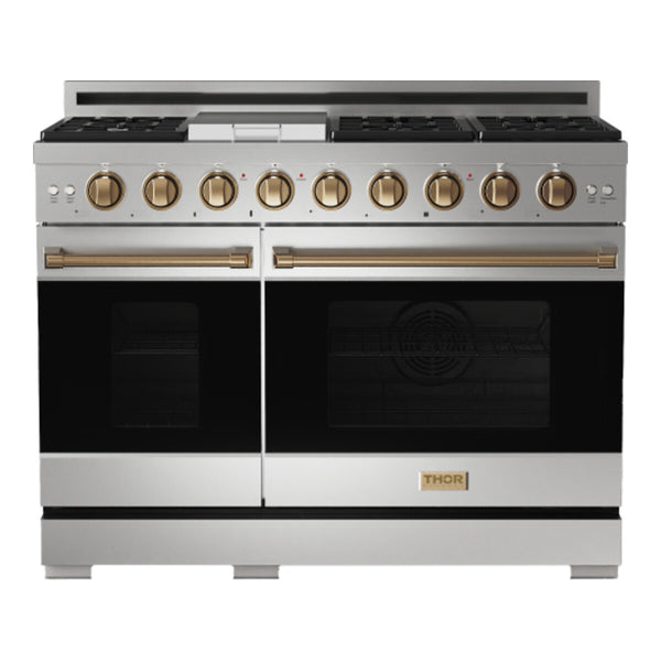 Thor 48 Inch Professional Gas Range with Pro-Style Knobs in Stainless Steel, Gordon Ramsay Series (RSG48E-BRZ)