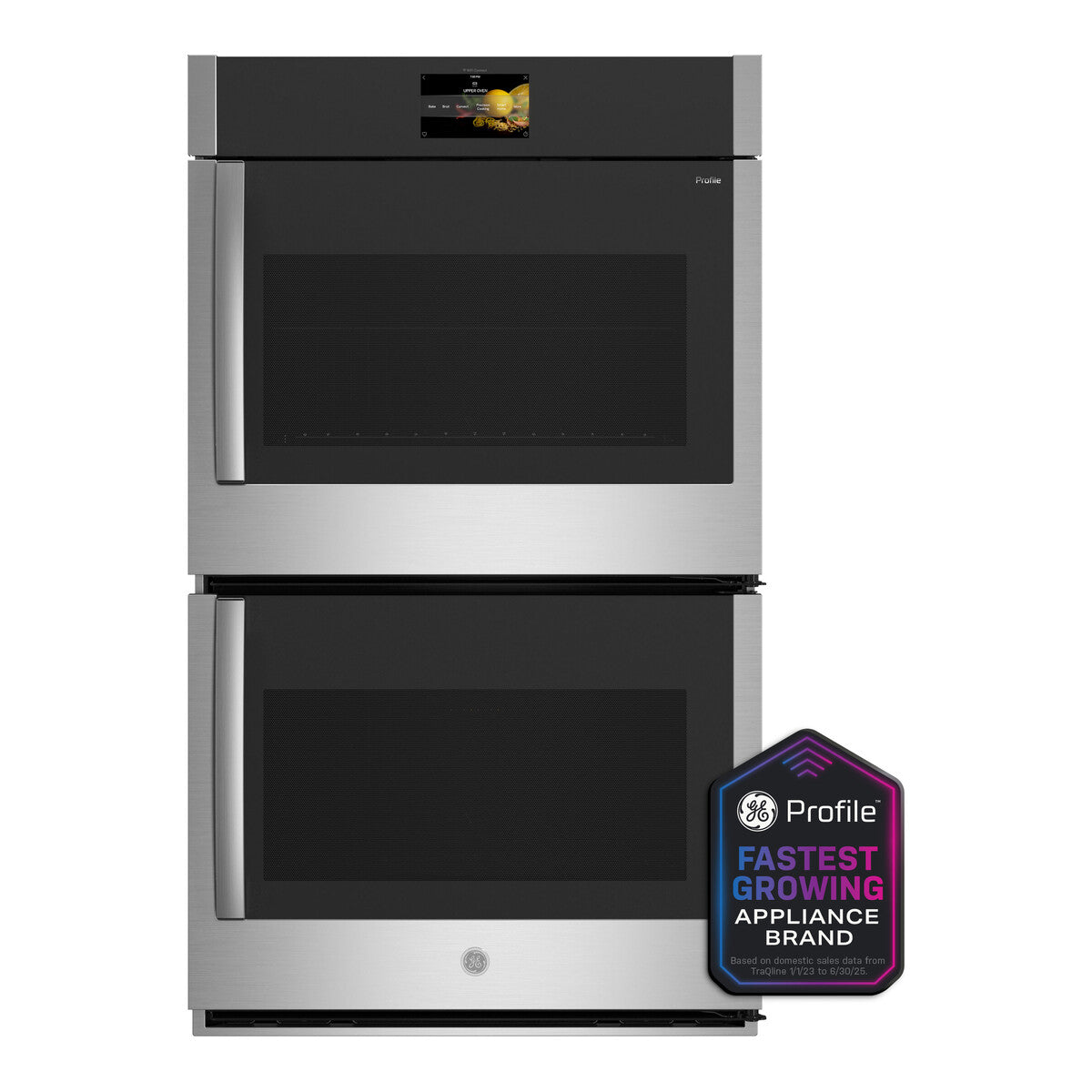 GE Profile 30" Smart Built-In Convection Double Wall Oven with Right-Hand Side-Swing Doors - Stainless Steel