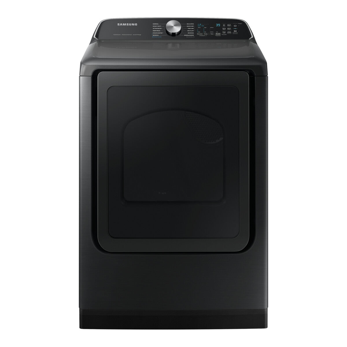 Samsung Top Load Electric Dryer Steam Sanitize+ Sensor Dry, 7.4 cu. ft. - Brushed Black