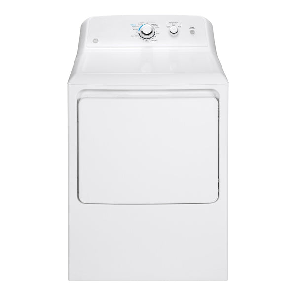GE 6.2 cu. ft. Capacity Gas Dryer with Up To 120 ft. Venting and Shallow Depth - White