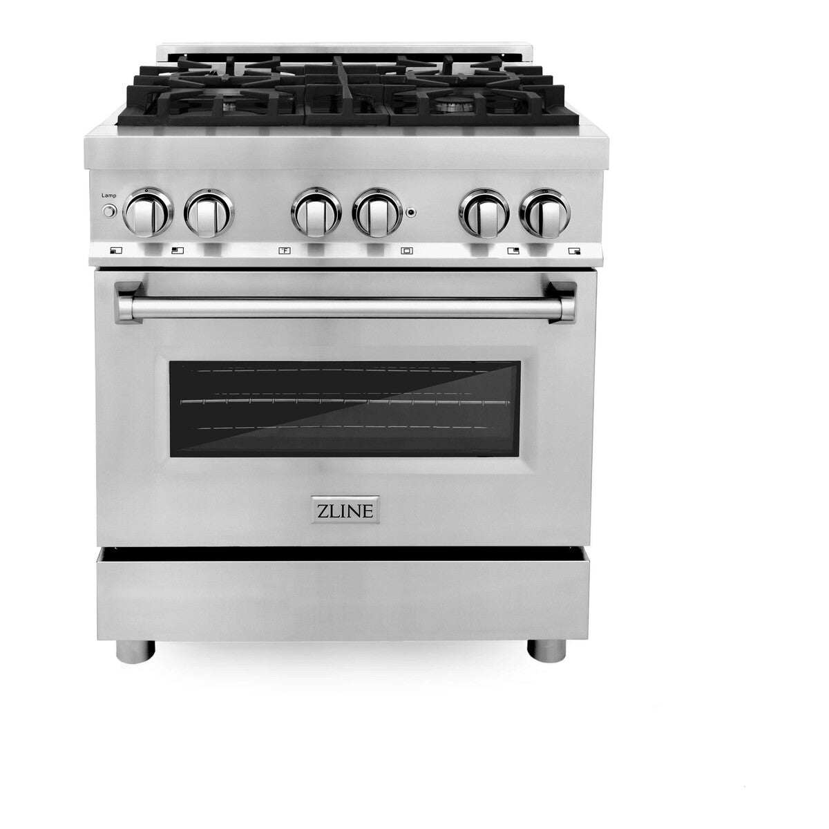 ZLINE 30 in. 4.0 cu. ft. Legacy Dual Fuel Range with 4 Burner Gas Cooktop and Electric Convection Oven in Stainless Steel (RA30)