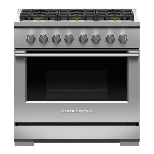 Fisher & Paykel 36" Series 7 Professional 6 Burner Gas Range, Natural Gas - Stainless Steel