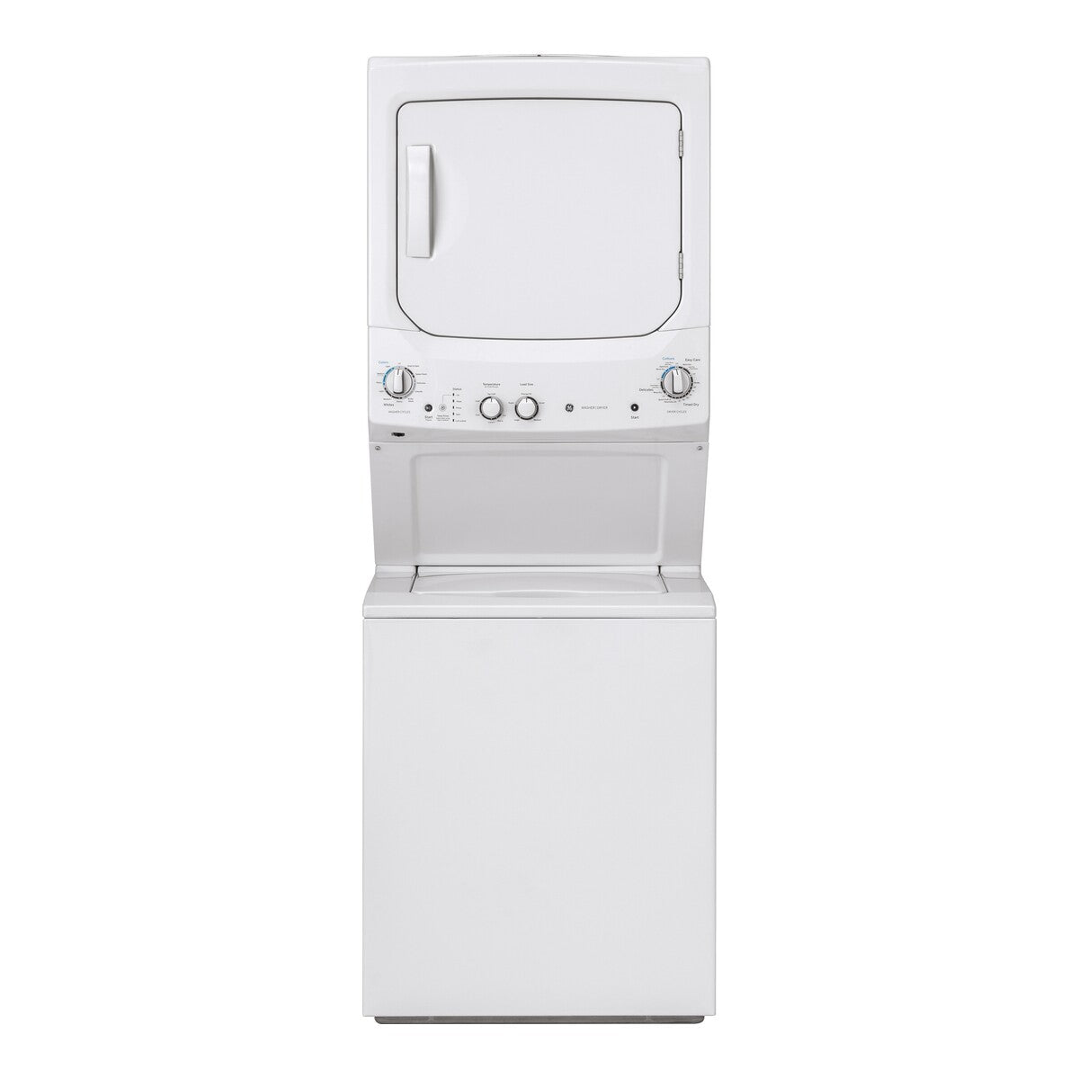 GE Unitized Spacemaker 3.8 cu. ft. Capacity Washer with Stainless Steel Basket and 5.9 cu. ft. Capacity Gas Dryer - White