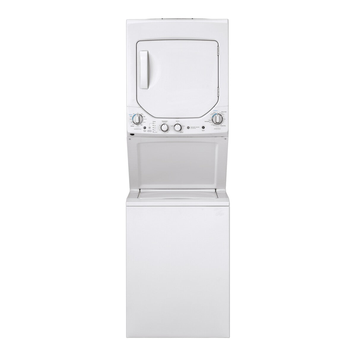 GE Unitized Spacemaker 2.3 cu. ft. Capacity Washer with Stainless Steel Basket and 4.4 cu. ft. Capacity Electric Dryer - White