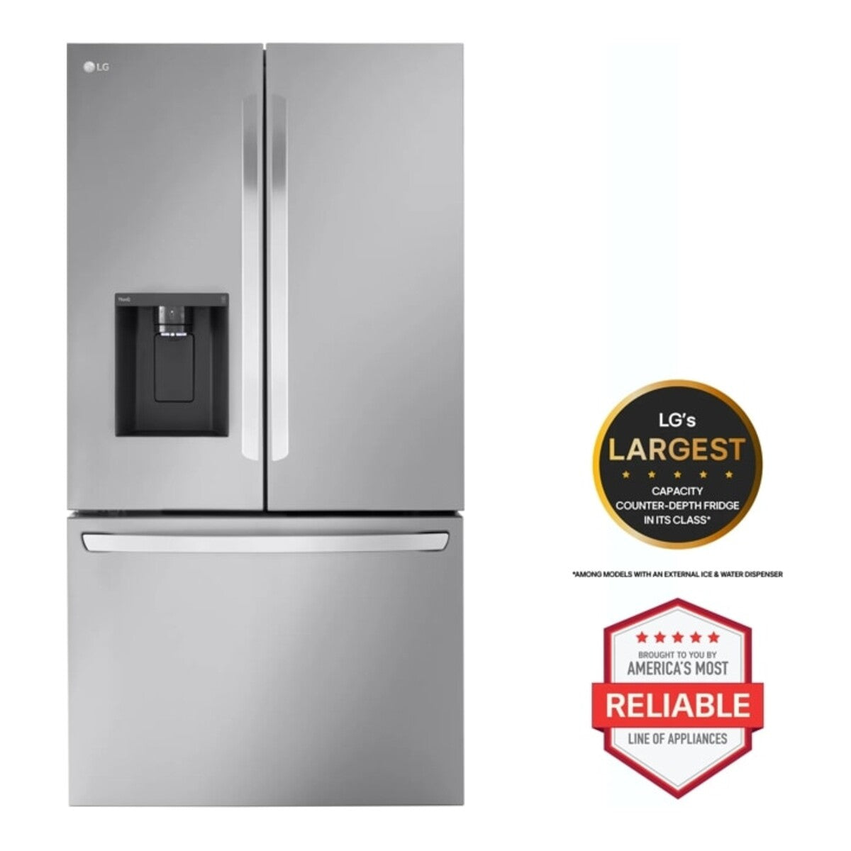 LG 26 cu. ft. Smart Counter-Depth MAX Refrigerator with Dual Ice Makers - Stainless Steel