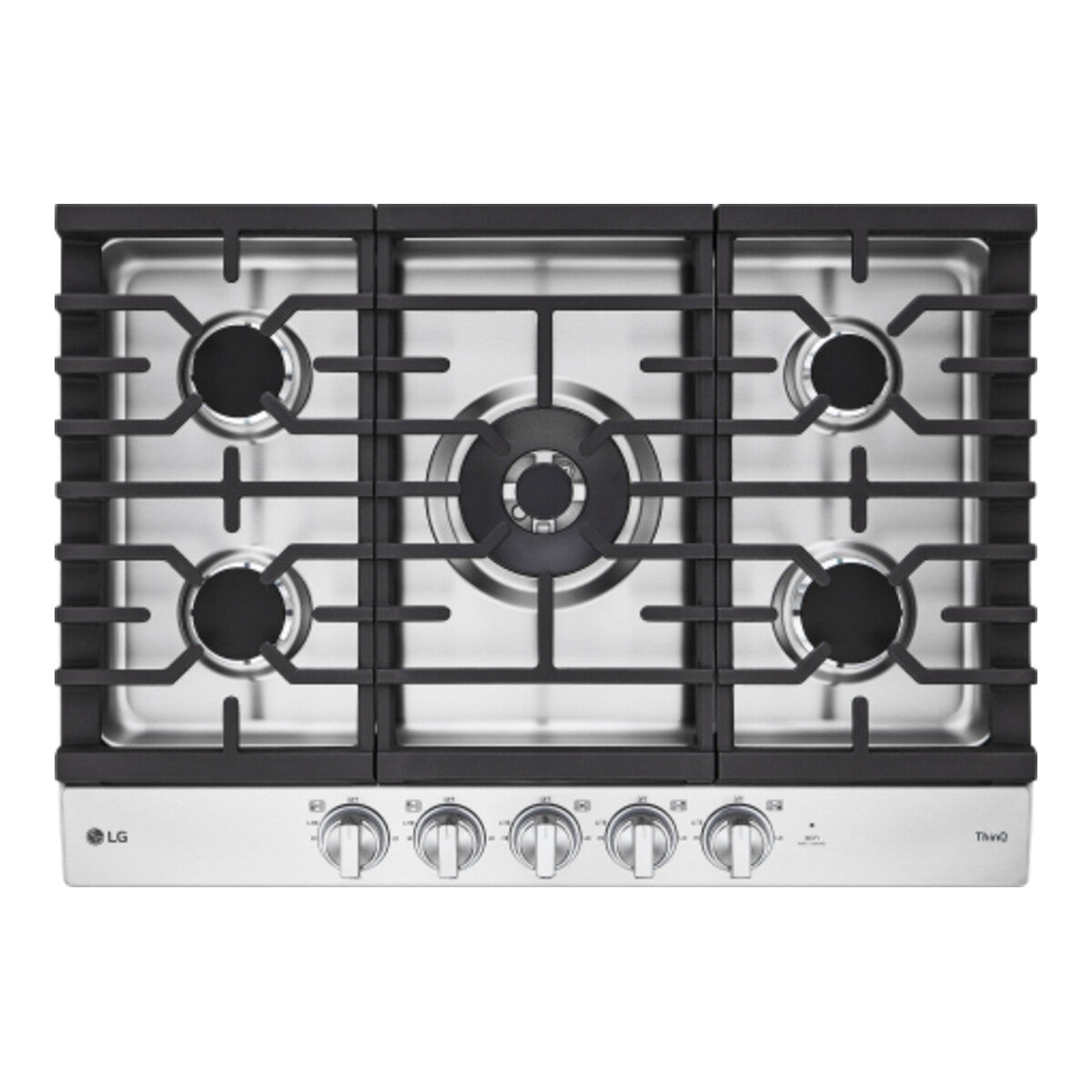 LG 30” Smart Gas Cooktop with UltraHeat 22K BTU Dual Burner and LED Knobs - Stainless Steel