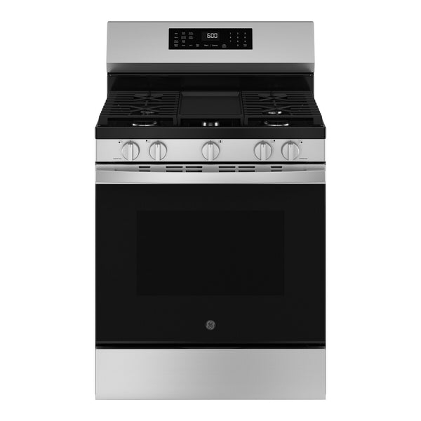 GE 30" Free-Standing Gas Convection Range with No Preheat Air Fry and EasyWash Oven Tray - Stainless Steel