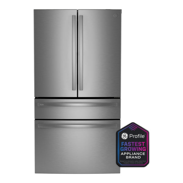 GE Profile ENERGY STAR 28.7 cu. ft. Smart Fingerprint Resistant 4-Door French-Door Refrigerator With Dual-Dispense AutoFill Pitcher - Stainless Steel