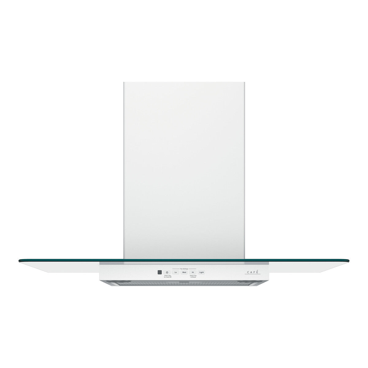 Café 30" Wall-Mount Glass Canopy Chimney Hood - Matte White