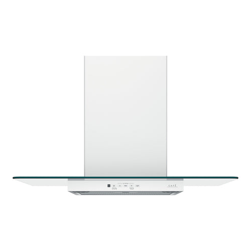 Café 30" Wall-Mount Glass Canopy Chimney Hood - Matte White