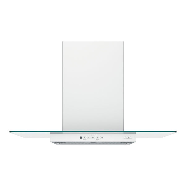 Café 30" Wall-Mount Glass Canopy Chimney Hood - Matte White