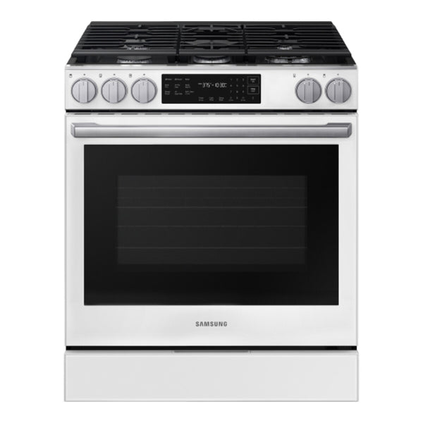 Samsung 30" Bespoke Smart Slide-In Gas Range 6.0 cu. ft. with True Convection - White Glass