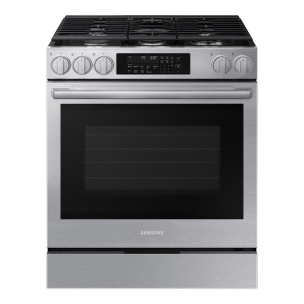 Samsung 30" Bespoke Smart Slide-In Gas Range 6.0 cu. ft. with Illuminated Precision Knobs - Stainless Steel