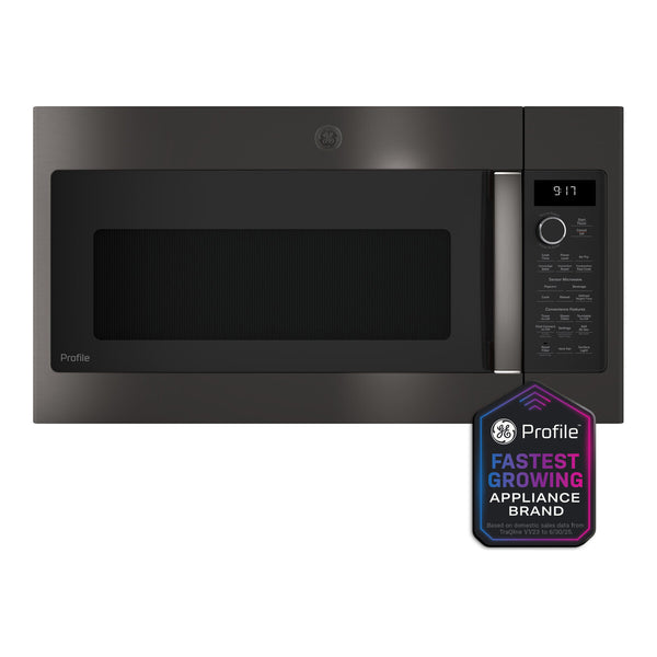 GE Profile 1.7 cu. ft. Convection Over-the-Range Microwave Oven - Black Stainless