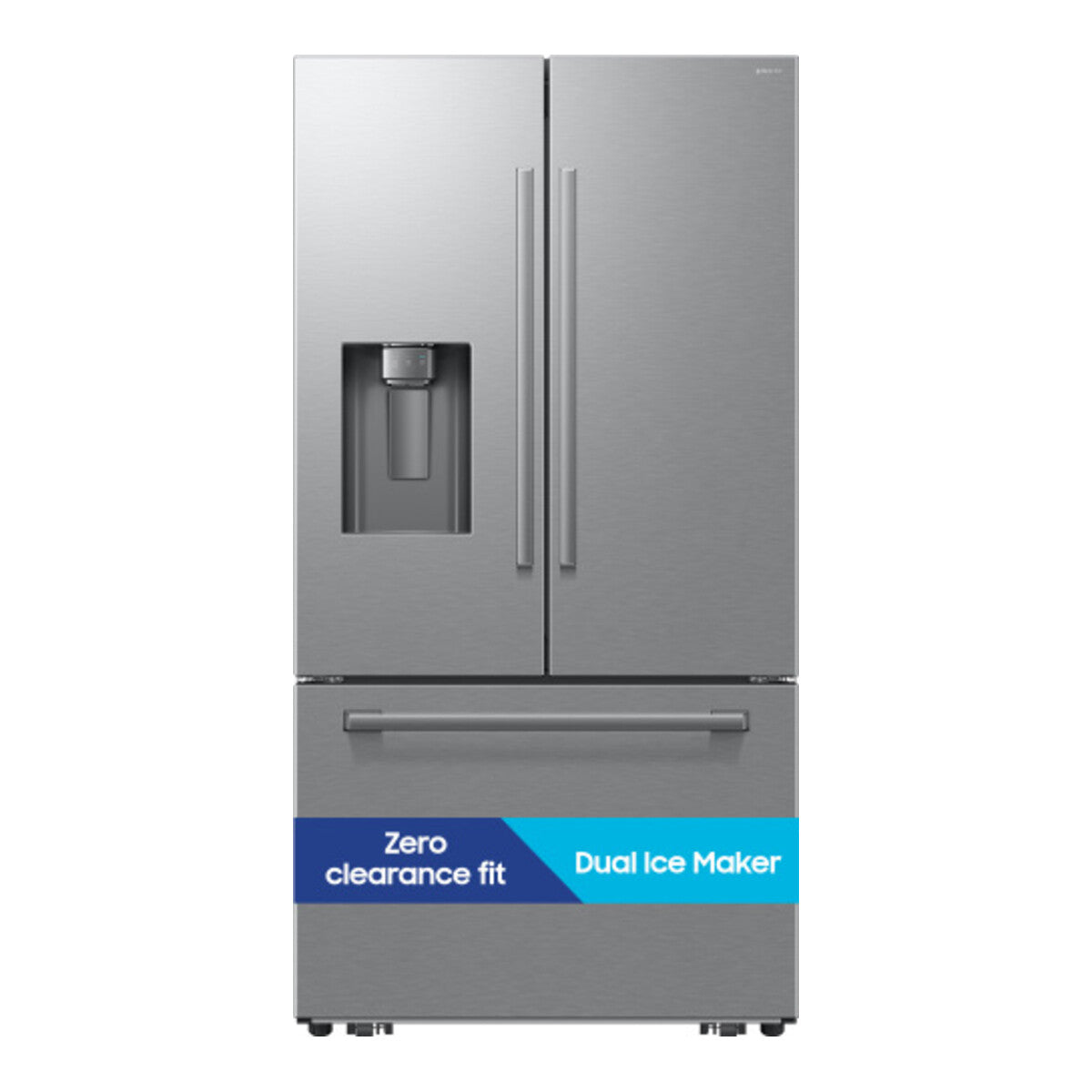 Samsung Bespoke AI 29 cu. ft. 3-Door French Door Refrigerator with Zero Clearance Fit & Dual Auto Ice Maker in Stainless Steel