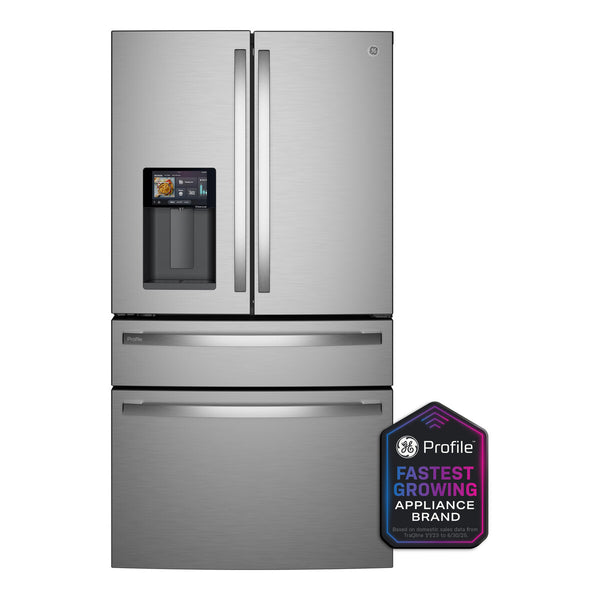 GE Profile ENERGY STAR 27.9 cu. ft. Smart 4-Door French-Door Refrigerator with Kitchen Assistant - Stainless Steel