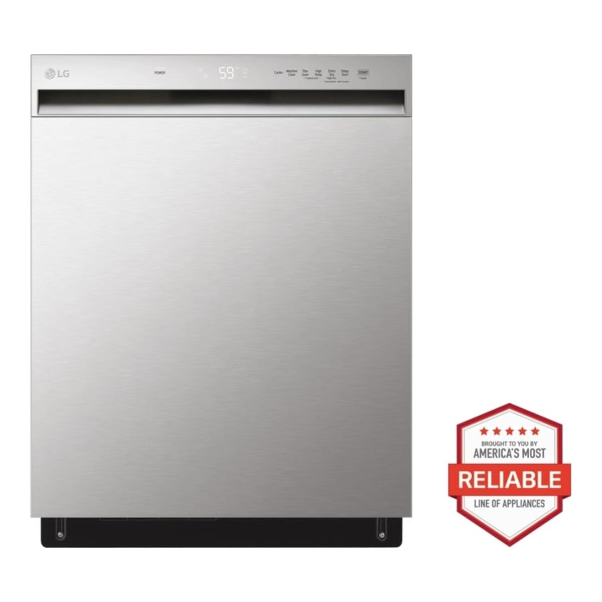 LG 24 Inch Wide 50dBA QuadWash Front Control Dishwasher - Stainless Steel