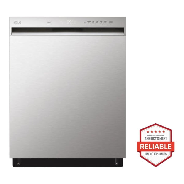 LG 24 Inch Wide 50dBA QuadWash Front Control Dishwasher - Stainless Steel