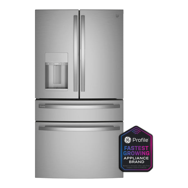 GE Profile 22.4 cu. ft. Smart Counter-Depth Fingerprint Resistant 4-Door French-Door Refrigerator with Door In Door - Stainless Steel
