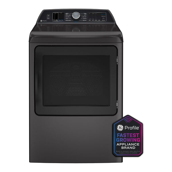 GE Profile ENERGY STAR 7.4 cu. ft. Capacity Smart aluminized alloy drum Gas Dryer with Sanitize Cycle and Sensor Dry - Diamond Gray