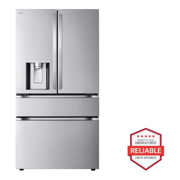 LG 29 cu. ft. Smart Standard-Depth MAX 4-Door French Door Refrigerator with Full-Convert Drawer - Print Proof Stainless Steel