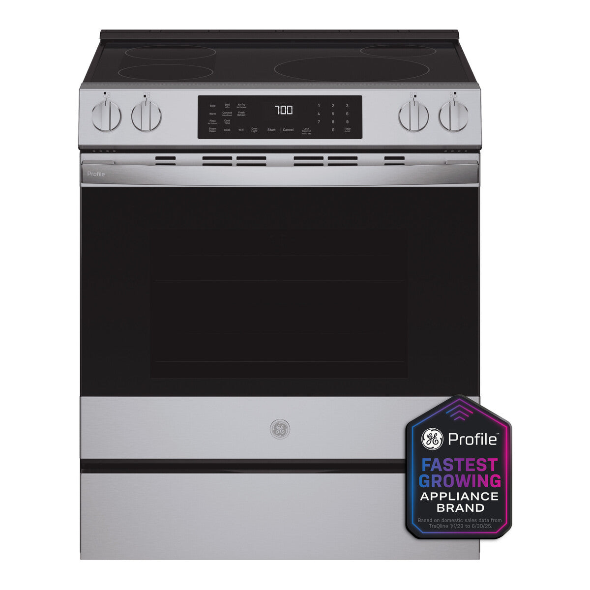 GE Profile ENERGY STAR 30" Smart Slide-In Induction and Convection Range with No Preheat Air Fry and EasyWash Oven Tray - Stainless Steel