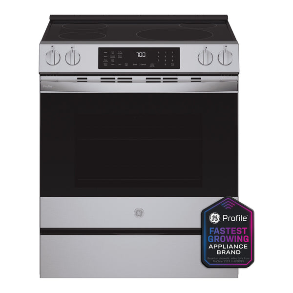 GE Profile ENERGY STAR 30" Smart Slide-In Induction and Convection Range with No Preheat Air Fry and EasyWash Oven Tray - Stainless Steel