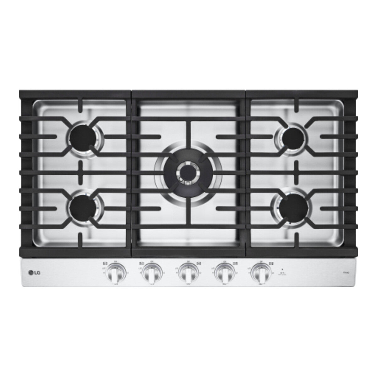 LG 36" Smart Gas Cooktop with UltraHeat 22K BTU Dual Burner and LED Knobs - Stainless Steel