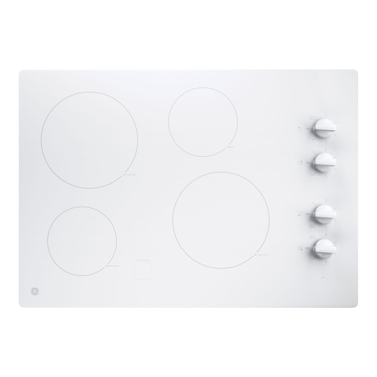 GE 30" Built-In Knob Control Electric Cooktop - White