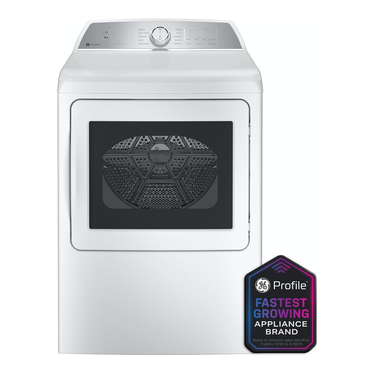 GE Profile ENERGY STAR 7.4 cu. ft. Capacity aluminized alloy drum Electric Dryer with Sanitize Cycle and Sensor Dry - White