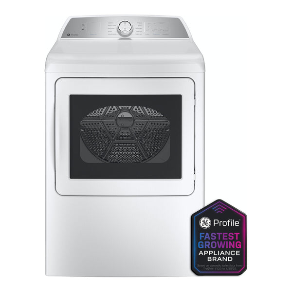 GE Profile ENERGY STAR 7.4 cu. ft. Capacity aluminized alloy drum Electric Dryer with Sanitize Cycle and Sensor Dry - White