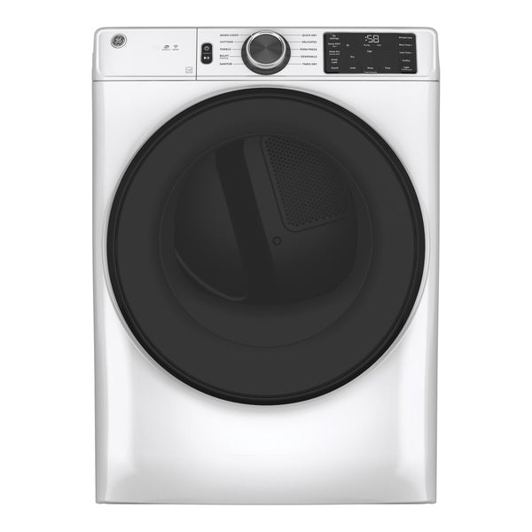 GE ENERGY STAR 7.8 cu. ft. Capacity Smart Front Load Electric Dryer with Sanitize Cycle - White