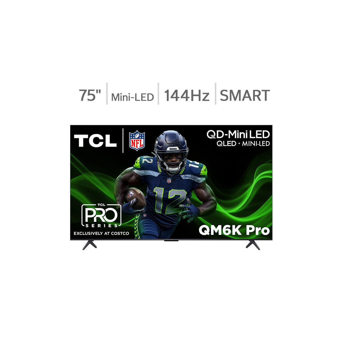 TCL 75QM6K Pro 75-inch QD-Mini LED television - stock product photo