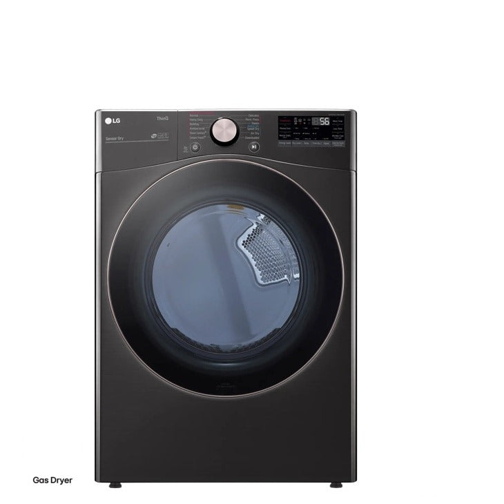 LG 7.4 cu. ft. Ultra Large Capacity Smart Wi-Fi Enabled Front Load Gas Dryer with TurboSteam and Built-In Intelligence - Black Steel
