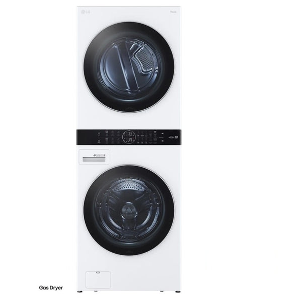 LG Single Unit Front Load LG WashTower with Center Control 4.5 cu. ft. Washer and 7.4 cu. ft. Gas Dryer - White (WKGX201HWA)