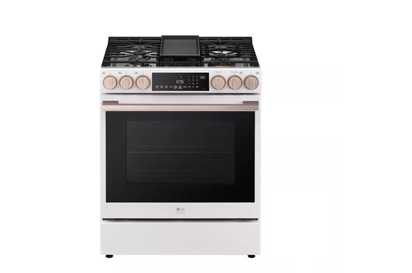 LG STUDIO 6.3 cu. ft. InstaView Gas Slide-in Range with ProBake Convection and Air Fry - Essence White