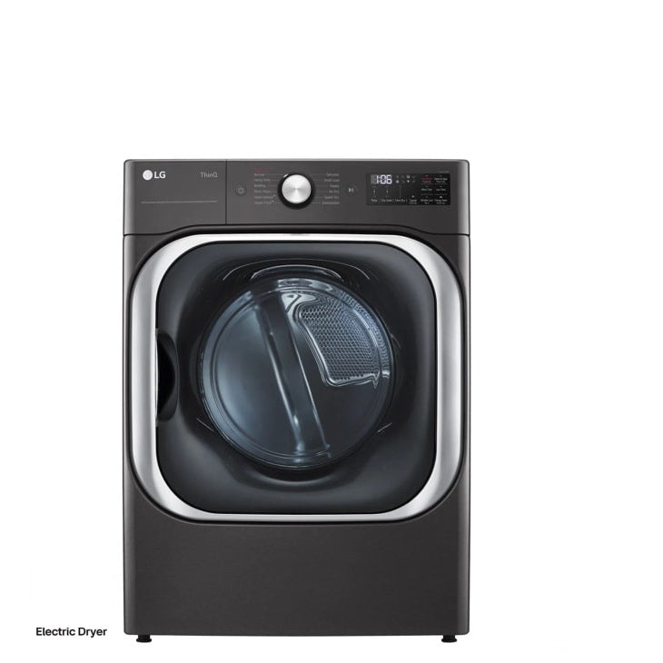 LG 9.0 cu. ft. Mega Capacity Smart wi-fi Enabled Front Load Electric Dryer with TurboSteam and Built-In Intelligence - Black Steel