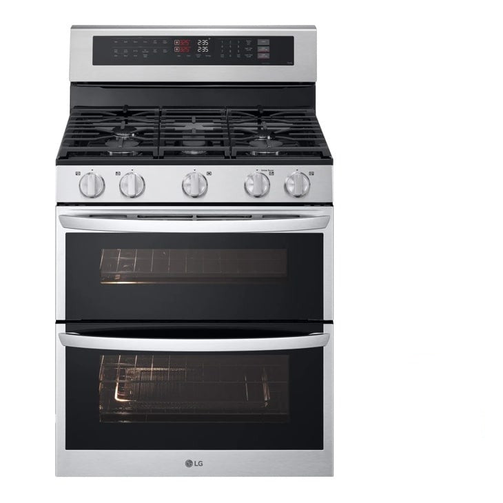 LG 6.9 cu. ft. Smart Gas Double Oven Freestanding Range with ProBake Convection, Air Fry & Air Sous Vide - Stainless