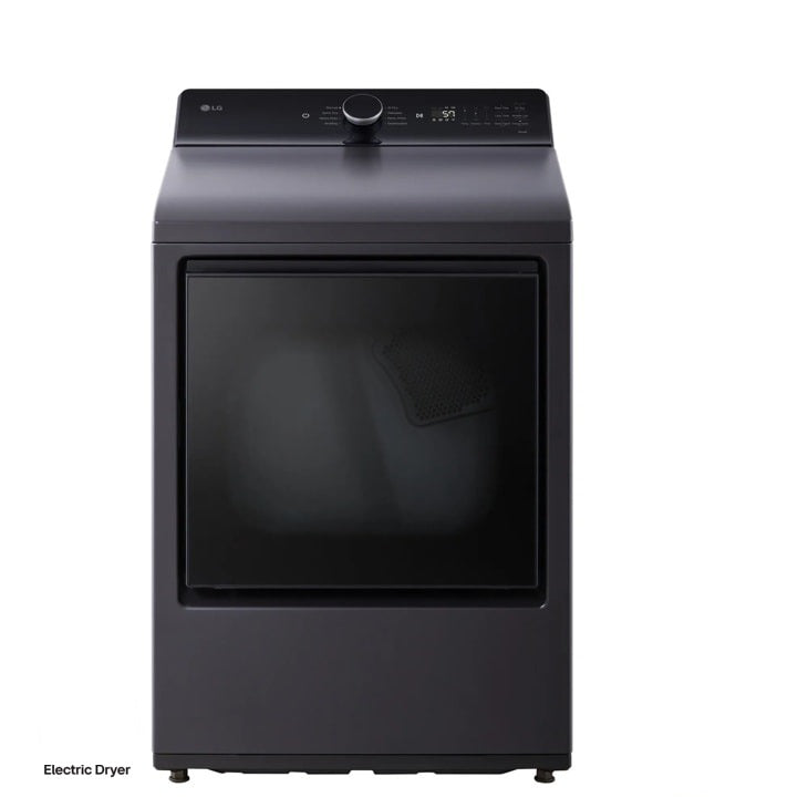 LG 7.3 cu. ft. Ultra Large Capacity Rear Control Electric Dryer with LG EasyLoad Door and AI Sensing - Matte Black