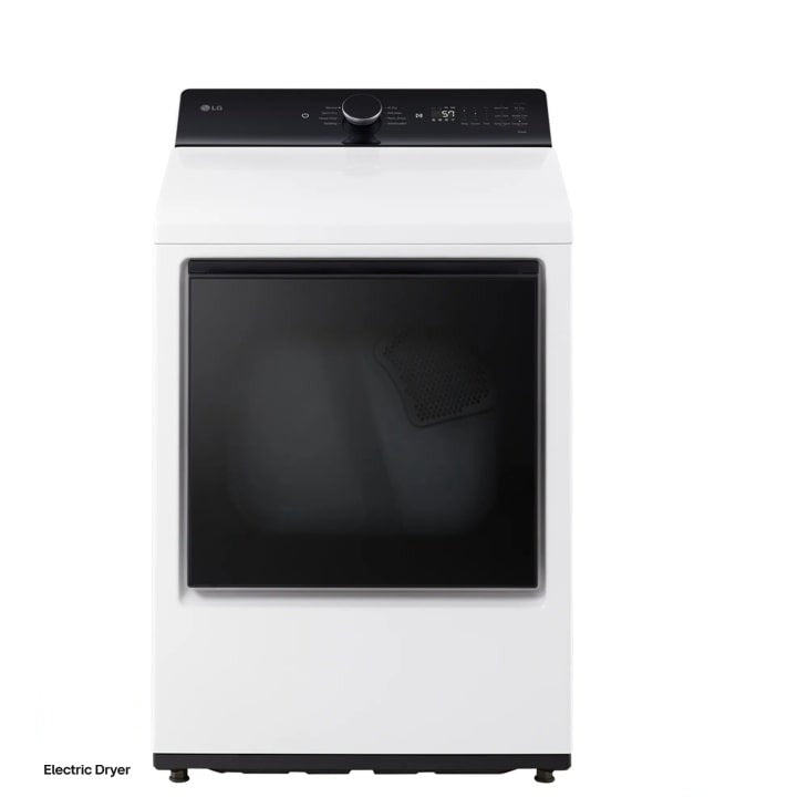 LG 7.3 cu. ft. Ultra Large Capacity Rear Control Electric Dryer with LG EasyLoad Door and AI Sensing - Alpine White