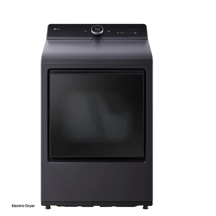 LG 7.3 cu. ft. Ultra Large Capacity Rear Control Electric Dryer with LG EasyLoad Door, AI Sensing and TurboSteam - Matte Black