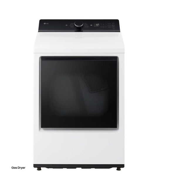 LG 7.3 cu. ft. Ultra Large Capacity Rear Control Gas Dryer with LG EasyLoad Door and AI Sensing - Alpine White
