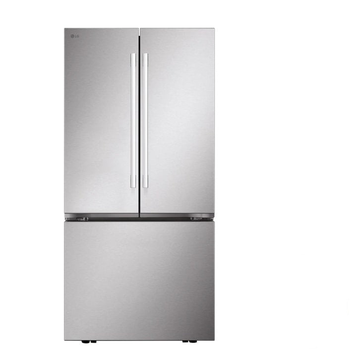 LG 25 cu. ft. Standard-Depth 3-Door French Door Refrigerator with Hybrid Handle Design - Stainless Steel