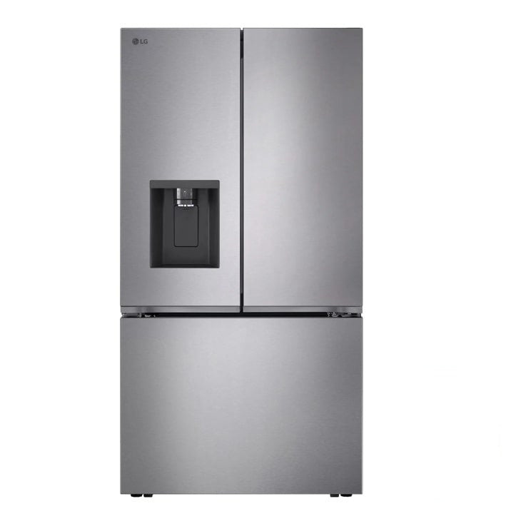 LG 26 cu. ft. Counter Depth MAX 3-Door French Door Refrigerator with Ice and Water Dispenser - Stainless Steel