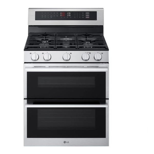 LG 6.9 cu. ft. Smart Gas Double Oven Freestanding Range with ProBake Convection, Air Fry & Air Sous Vide - Stainless Steel